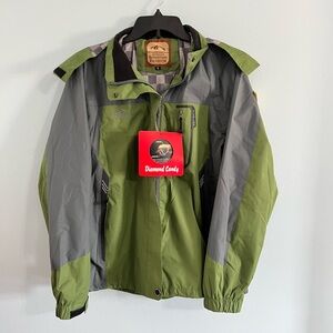 Diamond Candy Waterproof Hiking Hooded Rain Jacket Women’s Large